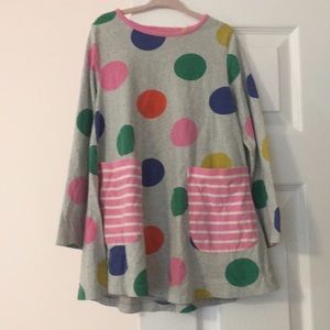 Girls mini boden polka dot swing pocket dress 6/7